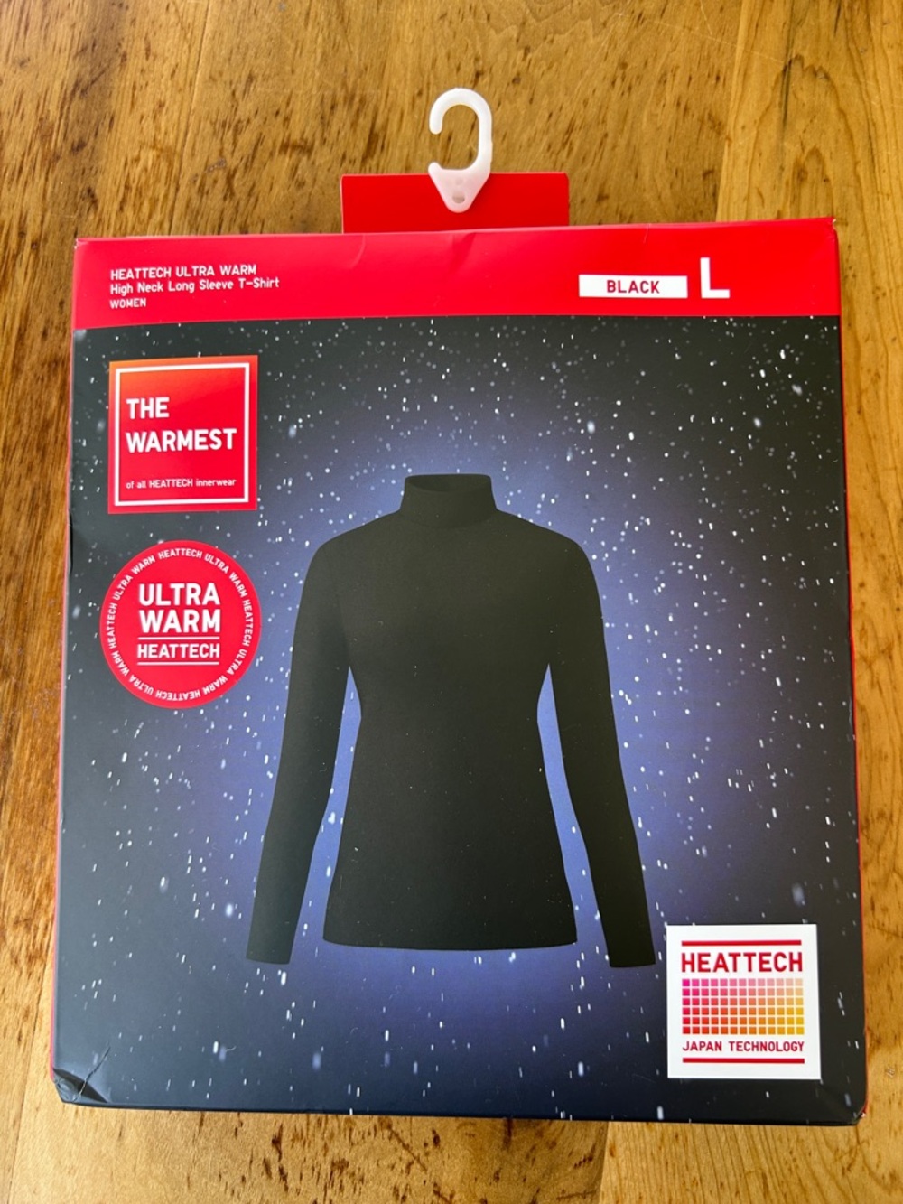 Uniqlo heattech  large black high neck long sleeve t-shirt